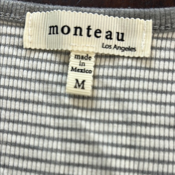Monteau White/Grey Striped Midi Tank Sz M - Picture 10 of 15